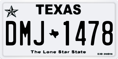 TX license plate DMJ1478