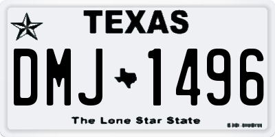 TX license plate DMJ1496