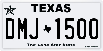 TX license plate DMJ1500