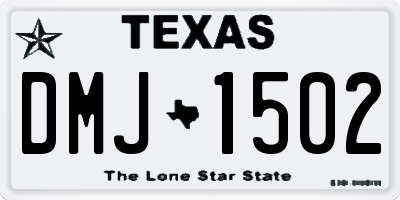 TX license plate DMJ1502