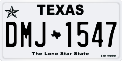 TX license plate DMJ1547