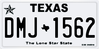 TX license plate DMJ1562