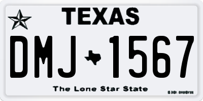 TX license plate DMJ1567