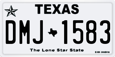 TX license plate DMJ1583
