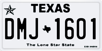TX license plate DMJ1601