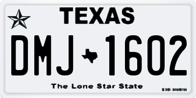 TX license plate DMJ1602