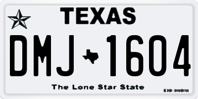 TX license plate DMJ1604