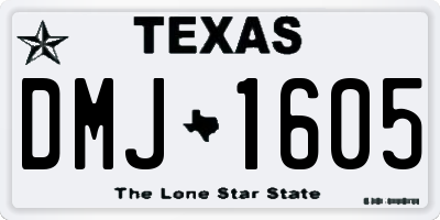 TX license plate DMJ1605