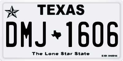 TX license plate DMJ1606