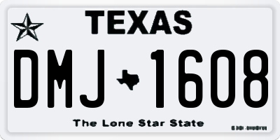 TX license plate DMJ1608