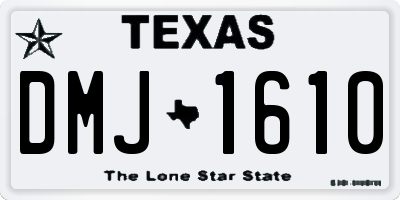 TX license plate DMJ1610