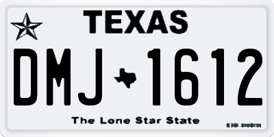 TX license plate DMJ1612