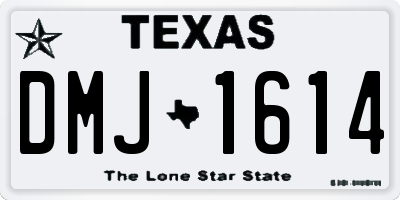 TX license plate DMJ1614