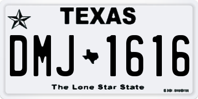 TX license plate DMJ1616