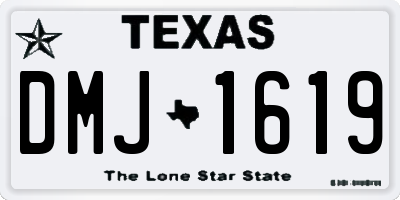 TX license plate DMJ1619