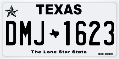 TX license plate DMJ1623