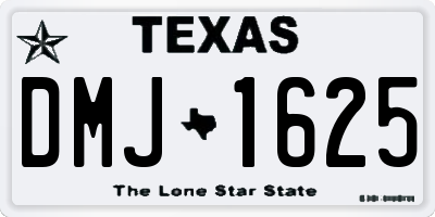 TX license plate DMJ1625