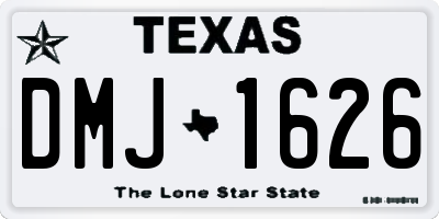 TX license plate DMJ1626