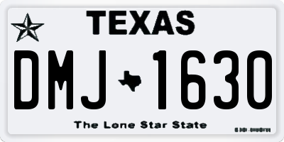 TX license plate DMJ1630