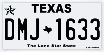 TX license plate DMJ1633