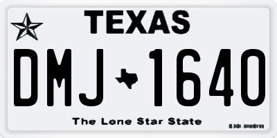TX license plate DMJ1640
