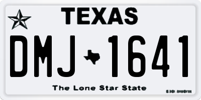 TX license plate DMJ1641