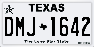TX license plate DMJ1642