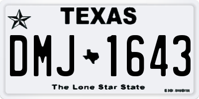 TX license plate DMJ1643