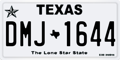 TX license plate DMJ1644