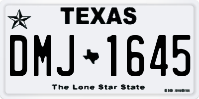 TX license plate DMJ1645
