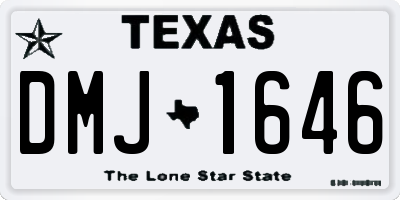 TX license plate DMJ1646