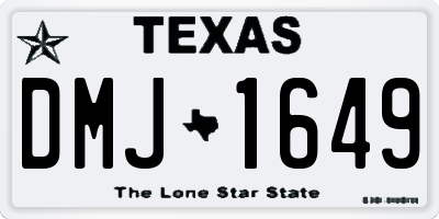 TX license plate DMJ1649