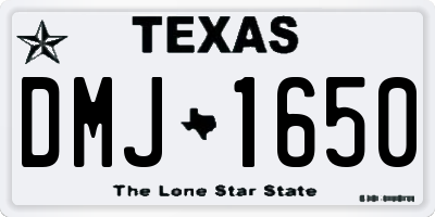 TX license plate DMJ1650