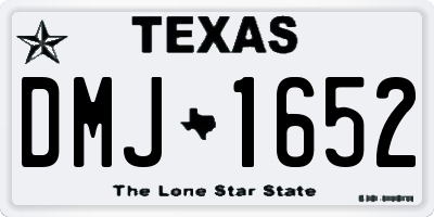 TX license plate DMJ1652