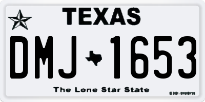 TX license plate DMJ1653