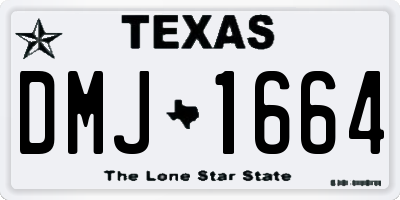 TX license plate DMJ1664