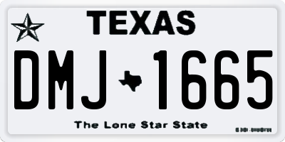TX license plate DMJ1665