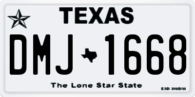 TX license plate DMJ1668