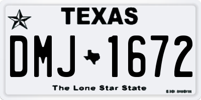TX license plate DMJ1672