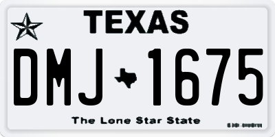 TX license plate DMJ1675