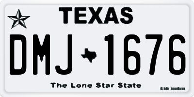 TX license plate DMJ1676
