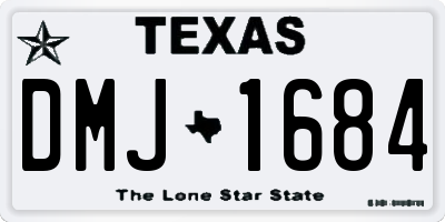 TX license plate DMJ1684