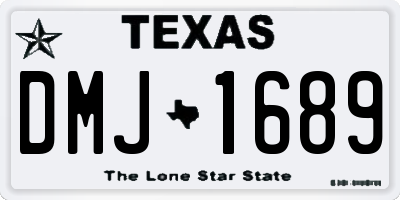TX license plate DMJ1689