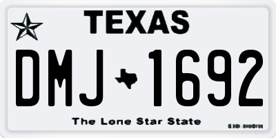 TX license plate DMJ1692