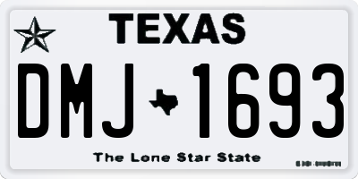TX license plate DMJ1693