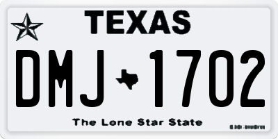 TX license plate DMJ1702