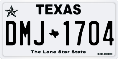 TX license plate DMJ1704