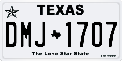 TX license plate DMJ1707