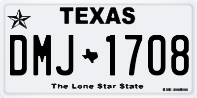 TX license plate DMJ1708