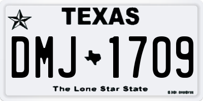 TX license plate DMJ1709